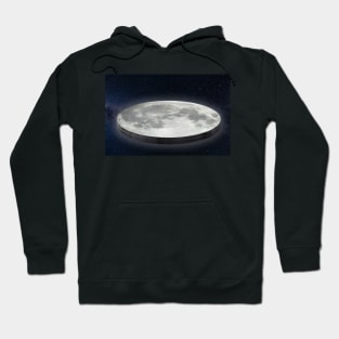 the moon is flat Hoodie